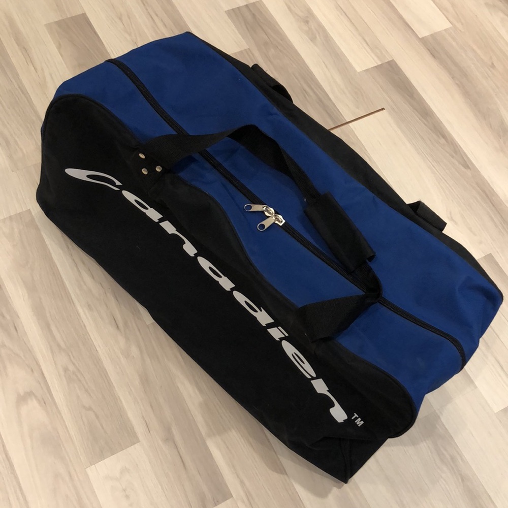 Y2K Hockey Blue Toiletry Bag black Handles Travel